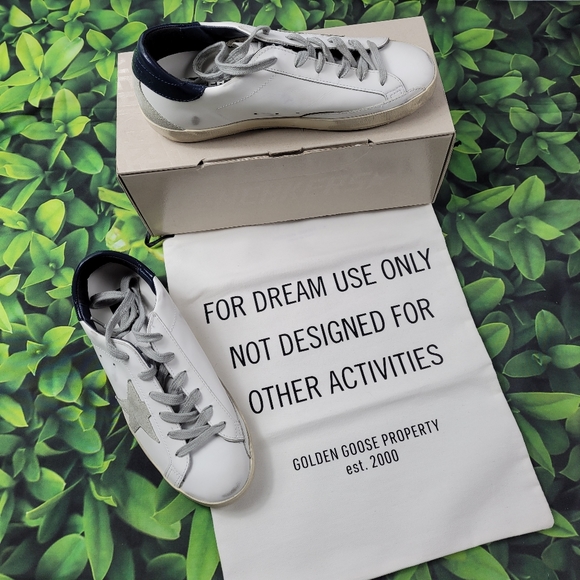 NIB Golden Goose Super-Star White Distressed Leather Low Top Sneakers size 38 - Picture 1 of 16